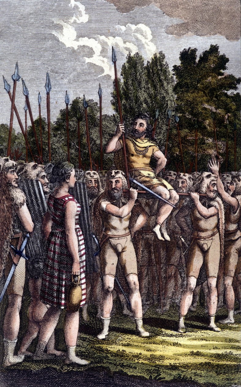 Keltisk ceremoni. 1800-talsgravyr. av Unknown artist