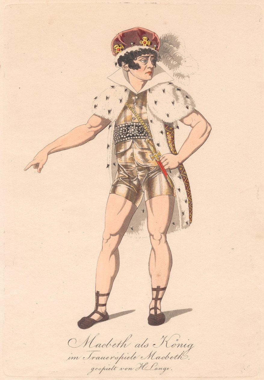 Karaktärer från en tysk produktion av Macbeth (en av sex etsningar) av Unknown artist