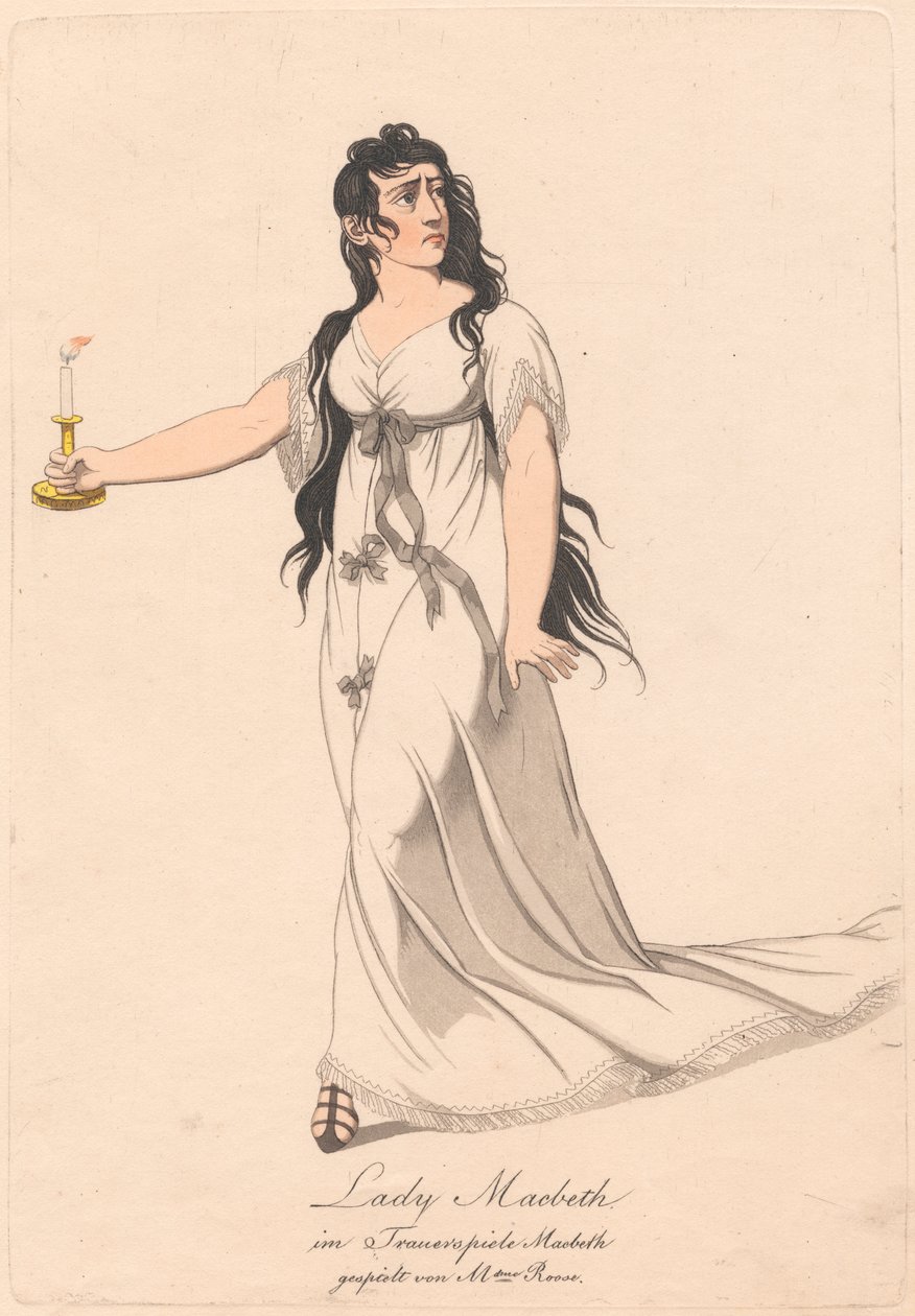 Karaktärer från en tysk produktion av Macbeth (en av sex etsningar) av Unknown artist