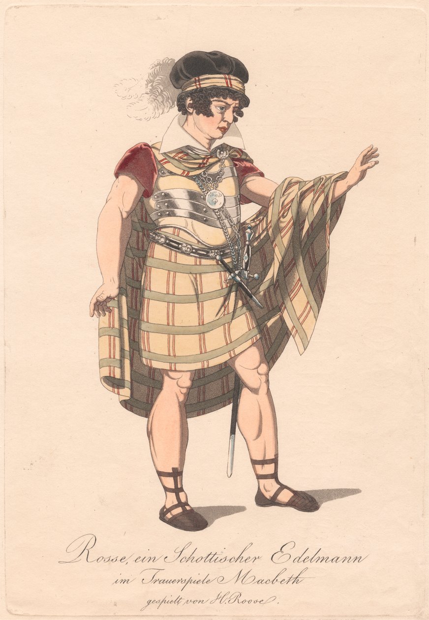 Tecken från en tysk produktion av Macbeth (en av sex etsningar) av Unknown artist