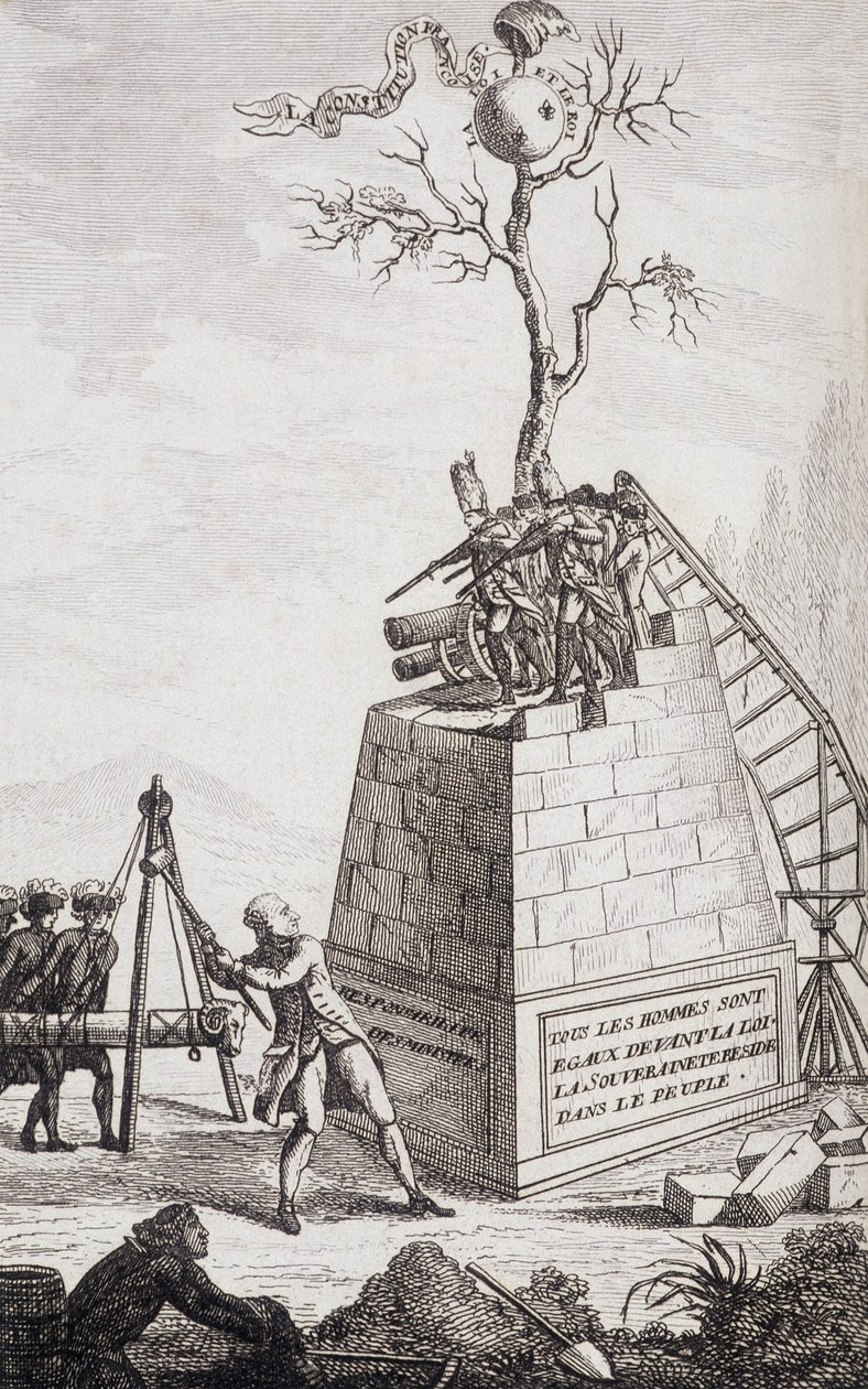 Anklagelse mot Necker - Frontispice i "" Tillägg till Mr. Neckers privatliv och verkliga ministerium, generaldirektör för finans"" av en medborgare, red. Pellet, Genève av Unknown artist
