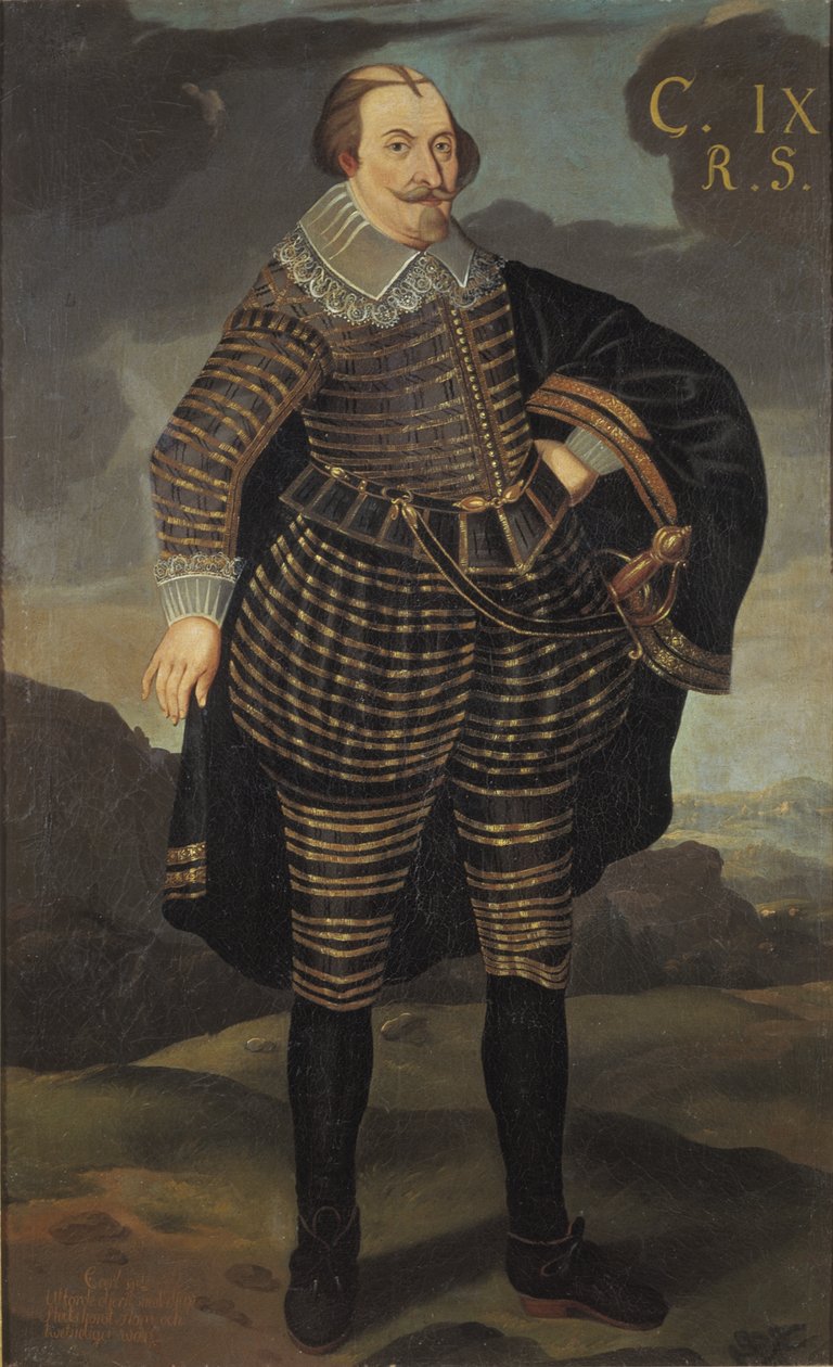 Charles IX roi de Suede - Porträtt av kung Karl IX av Sverige (1550-1611), Anonym . Olja på duk. Mått: 195x120 cm. Nationalmuseum Stockholm av Unknown artist