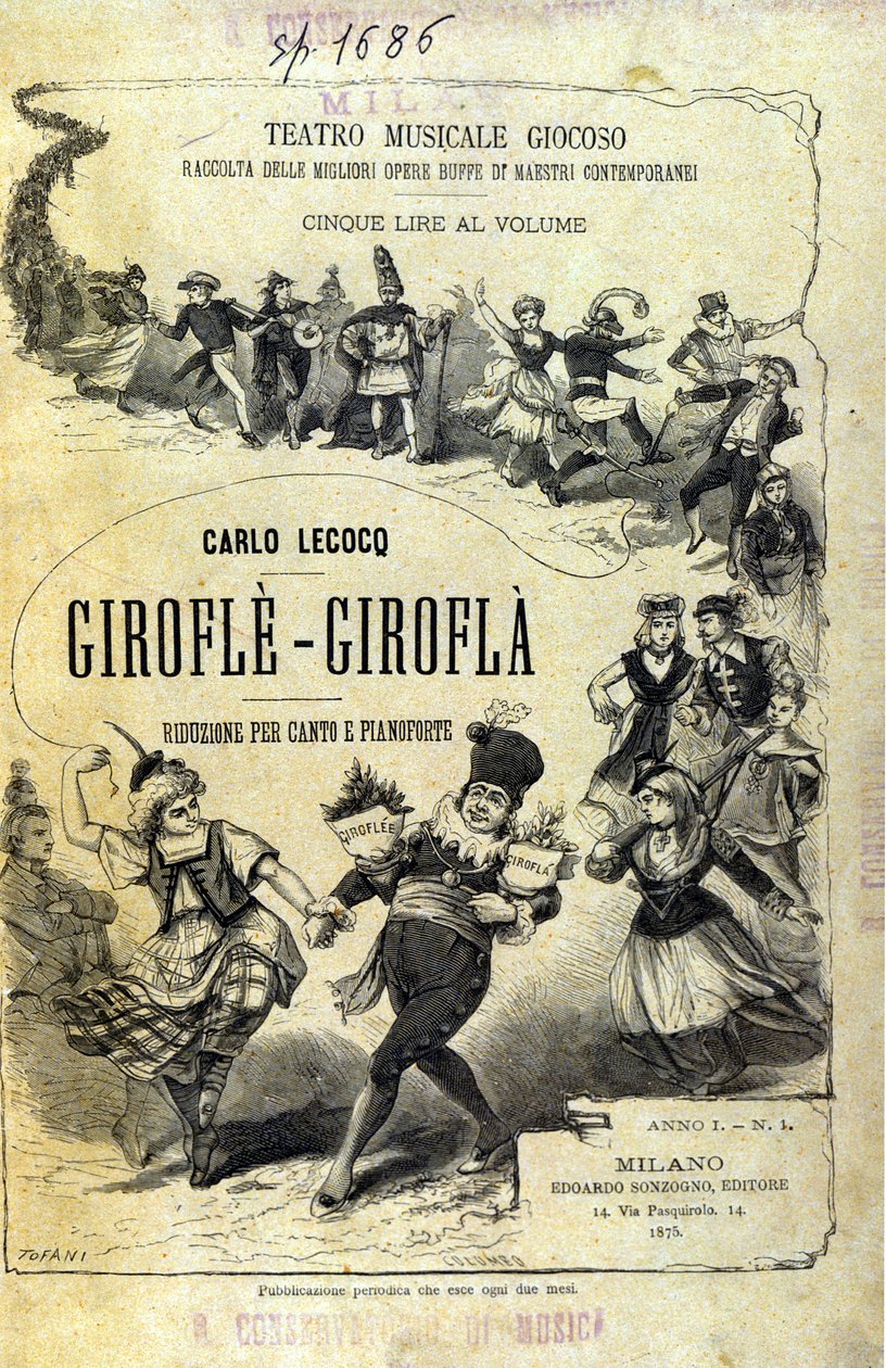 Charles Lecocq ""Giroflè - Girofla"". Notbladsomslag. av Unknown artist