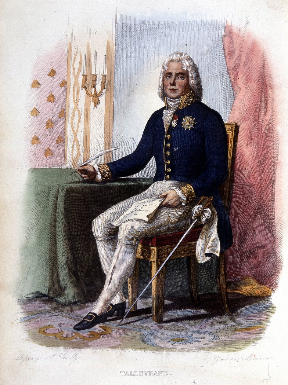 Charles Maurice de Talleyrand Périgord (1754-1838), fransk politiker. - i "Den franske Plutarchen", red. Mennechet, Paris av Unknown artist