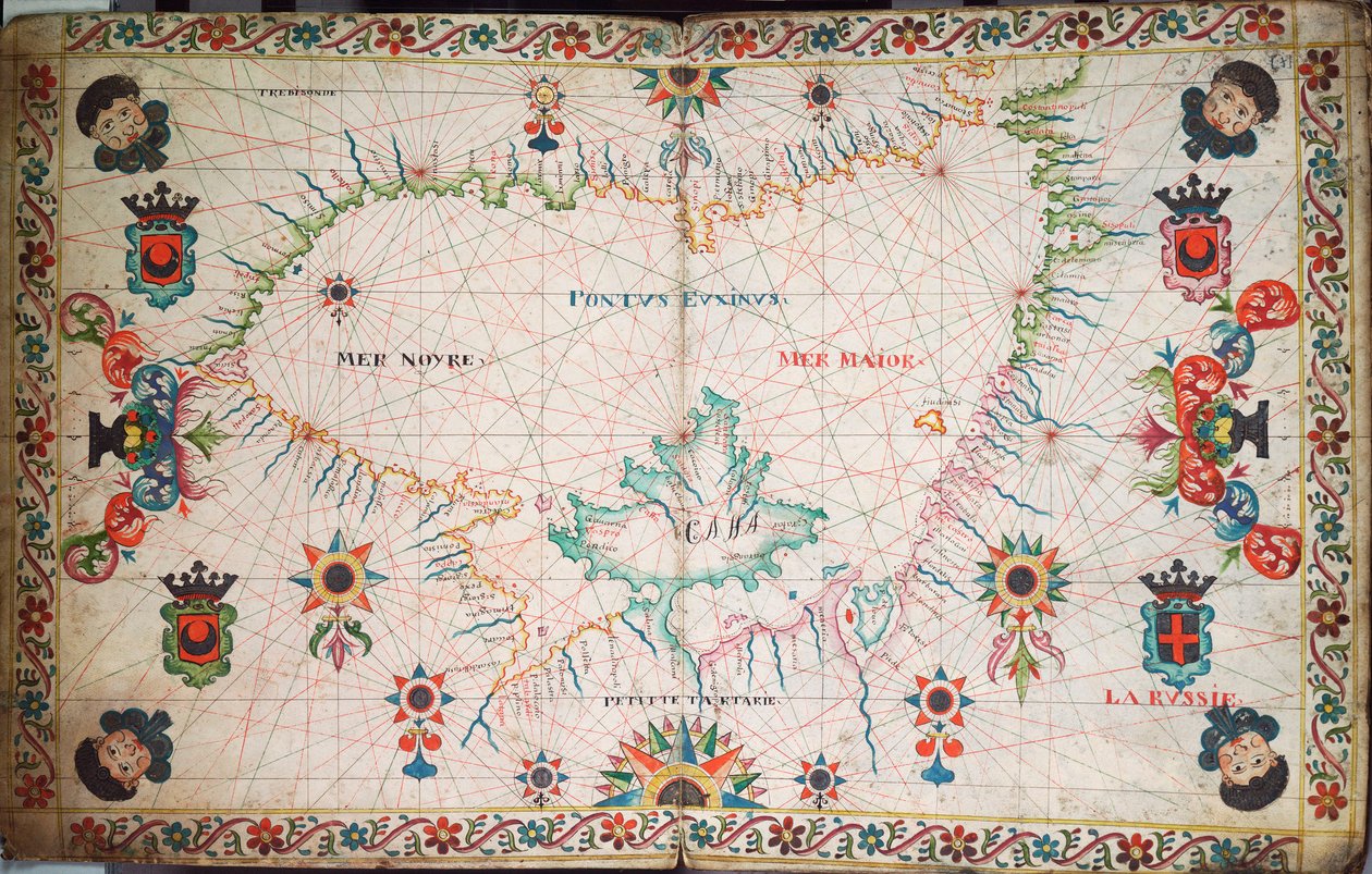 Karta över Svarta havet, ca 1600 (manuskript) av Unknown artist