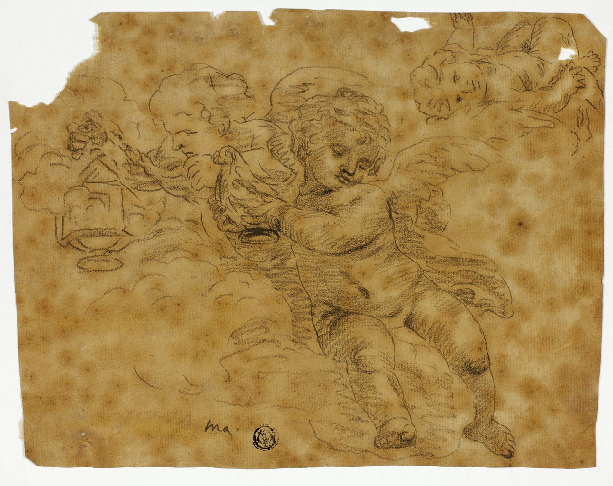 Keruber med rökelsekar av Unknown artist