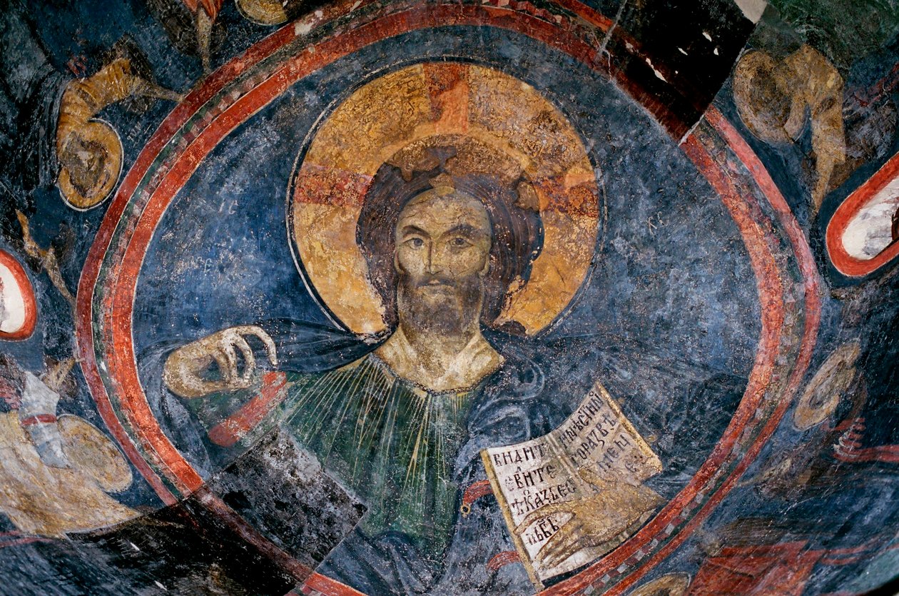Christ Pantocrator - Anonym - 1200-talet - Fresco - Boyana Church, Sofia, Bulgarie ©FineArtImages/Leemage av Unknown artist