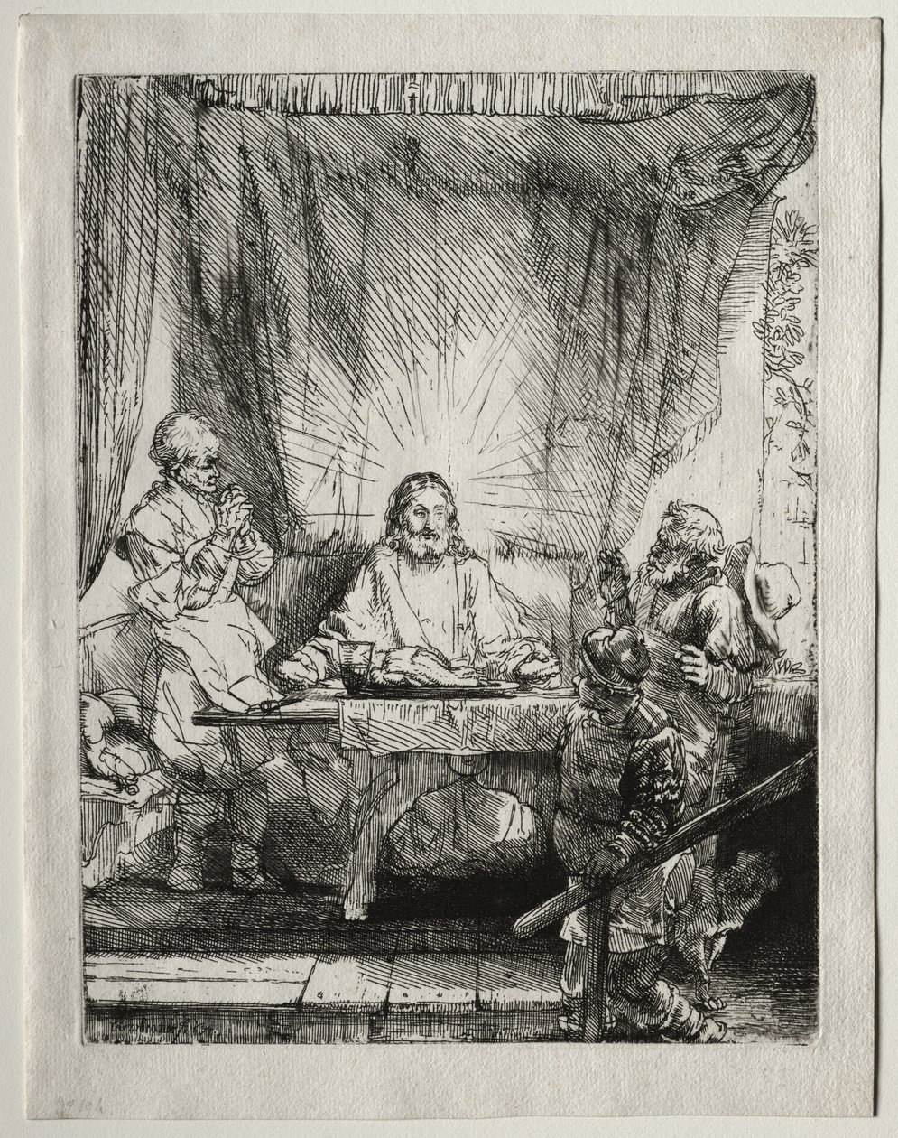 Kristus i Emmaus: Den större tallriken av Unknown artist