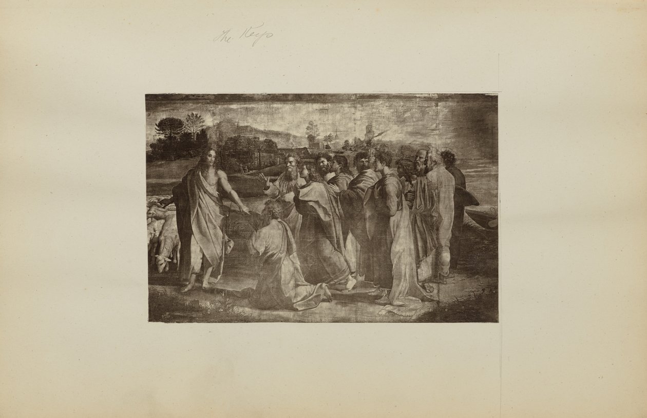 ["Kristi anklagelse till Petrus (Matteus 16:18-19, Johannes 21:15-17)" av Raphael] av Unknown artist