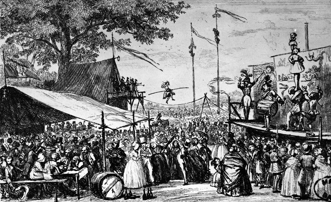 Cirkus: rullator - "" Helgdagar, juli"", av Trimolet, i "" Comic Almanach"" av Unknown artist