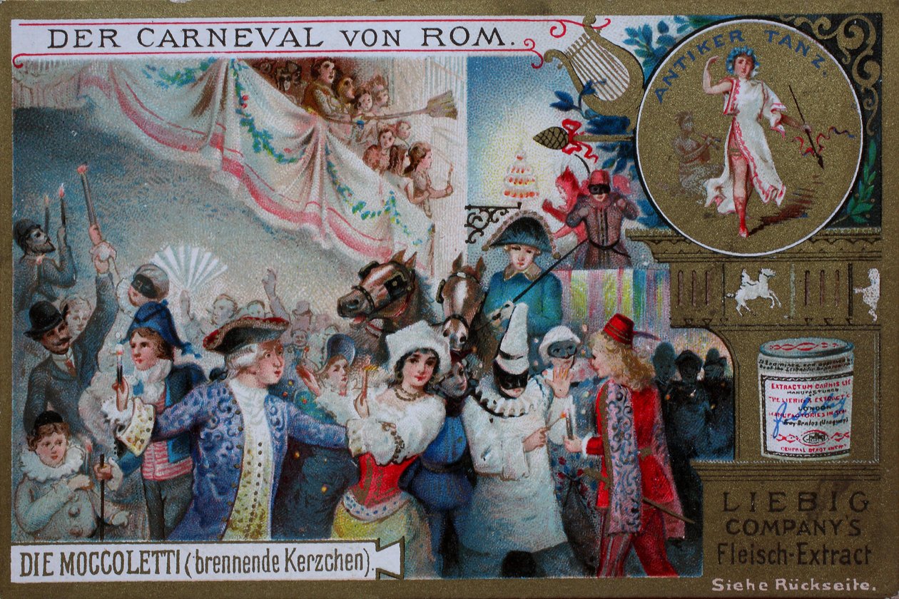 Samlarbildserie Karnevalen i Rom, Moccoletti, brinnande ljus av Unknown artist
