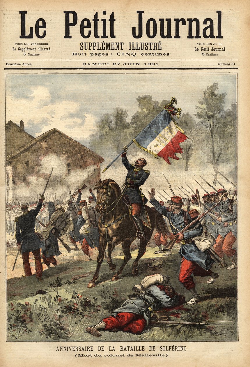 Åminnelse av slaget vid Solferino, 24 juni av Unknown artist