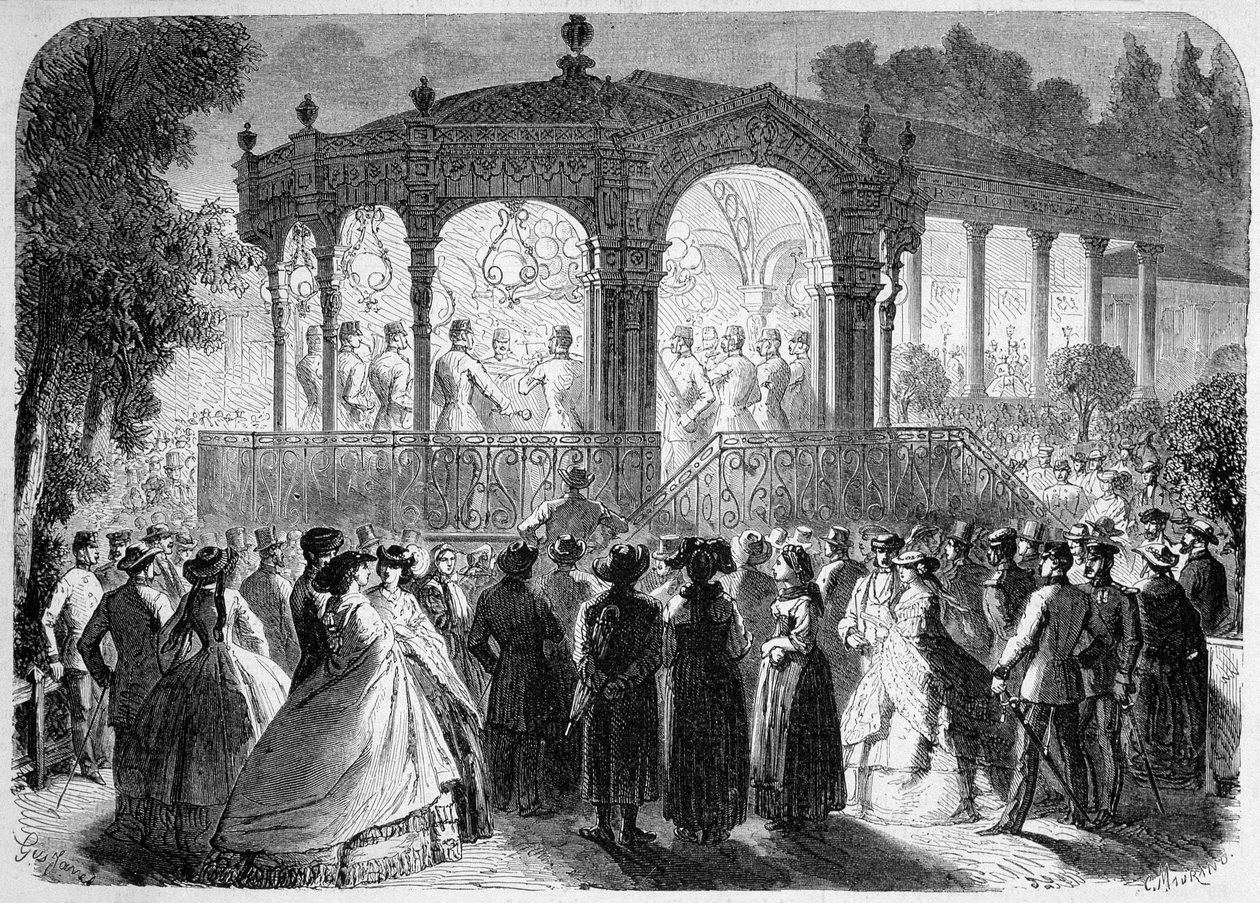 Konsert med österrikisk musik i den nya kiosken i Baden av Unknown artist