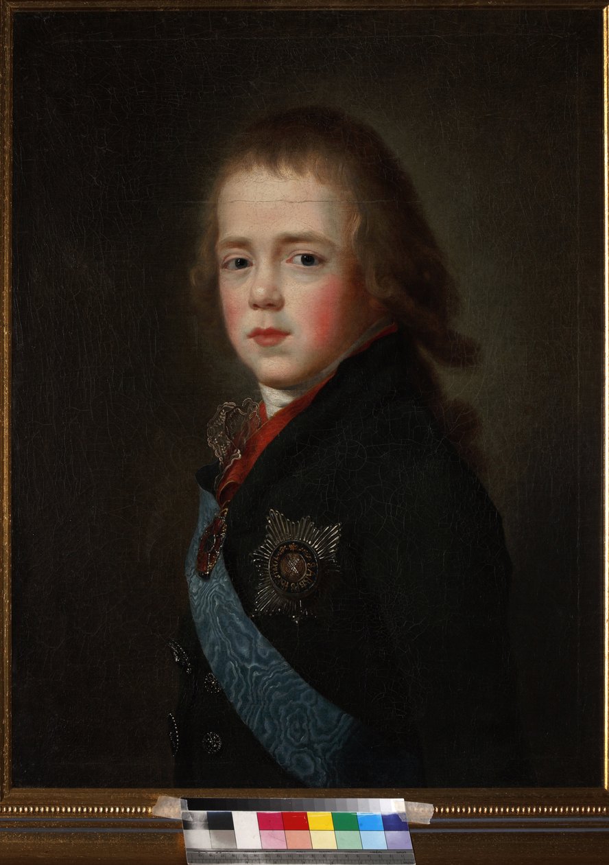 Constantin Pavlovitch, grand-duc de Russie eller Constantin Pavlovitch Romano - Porträtt av storhertig Constantine Pavlovich av Ryssland (1779-1831) som barn, Anonym. Olja på duk av Unknown artist