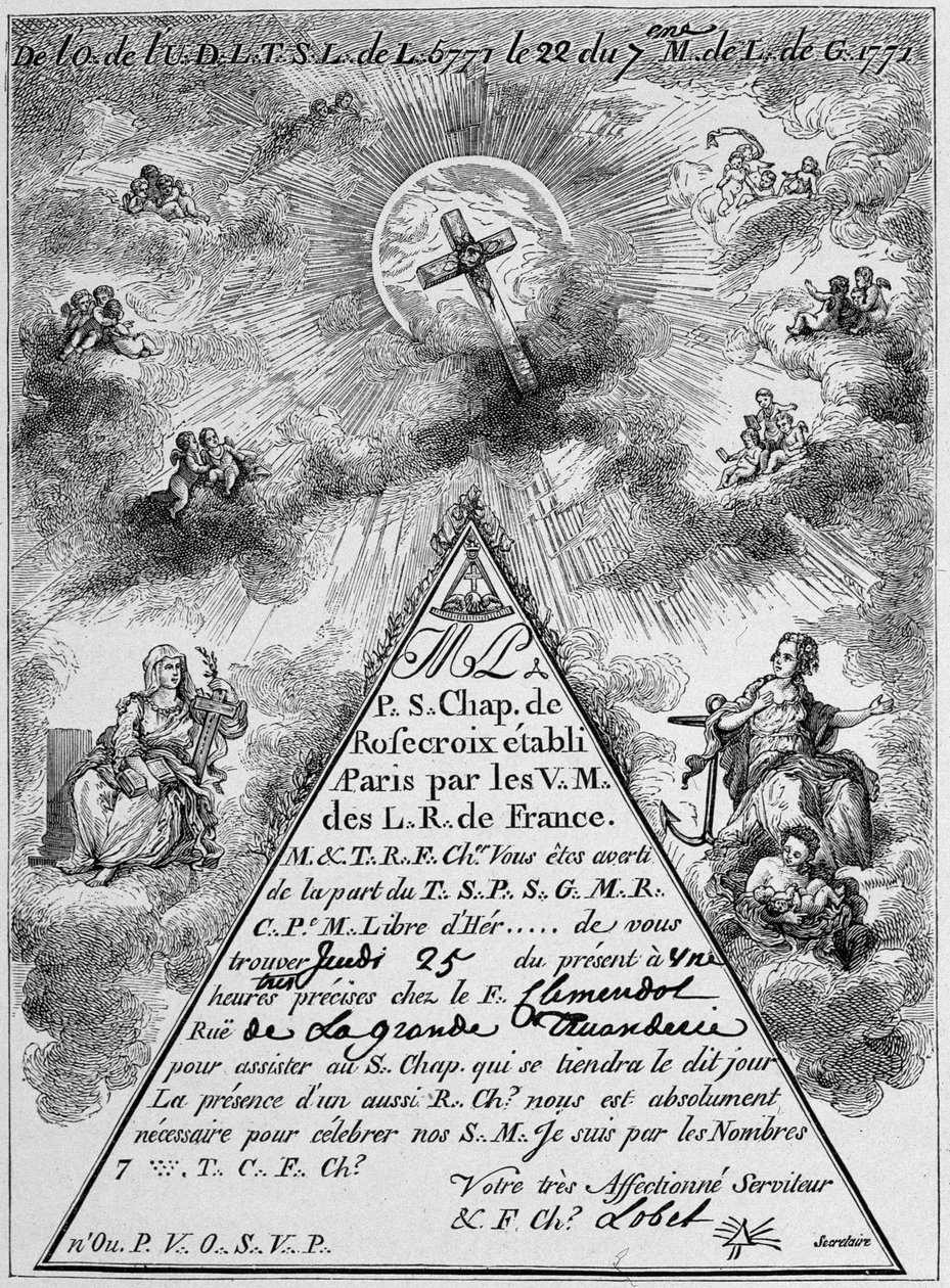 Sammankallande av ett rosenkors (faksimil) - Frankrike av Unknown artist