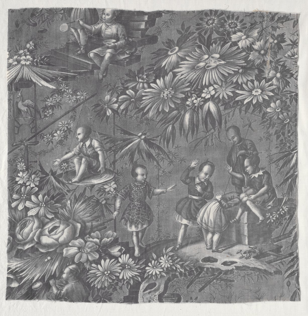 Koppartryckt textil av Unknown artist