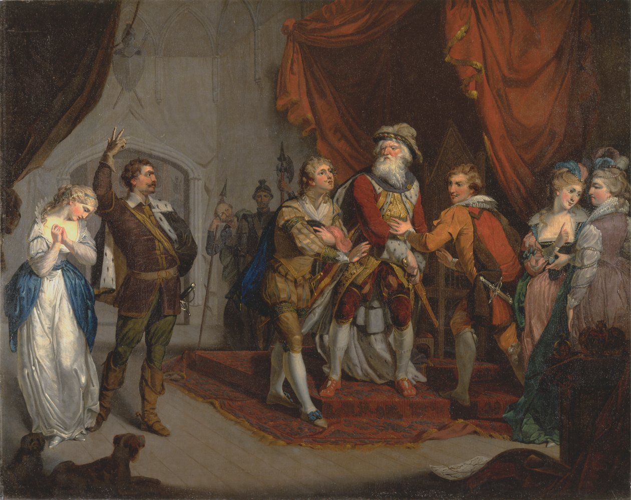 Cordelia Championed by the Earl of Kent, från Shakespeares "King Lear", I, i av Unknown artist