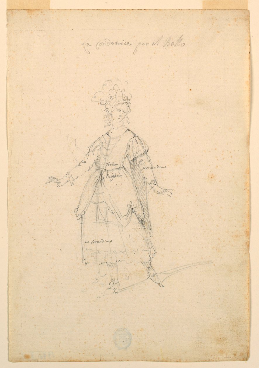Kostymdesign: A Woman Singer for a Balett av Unknown artist