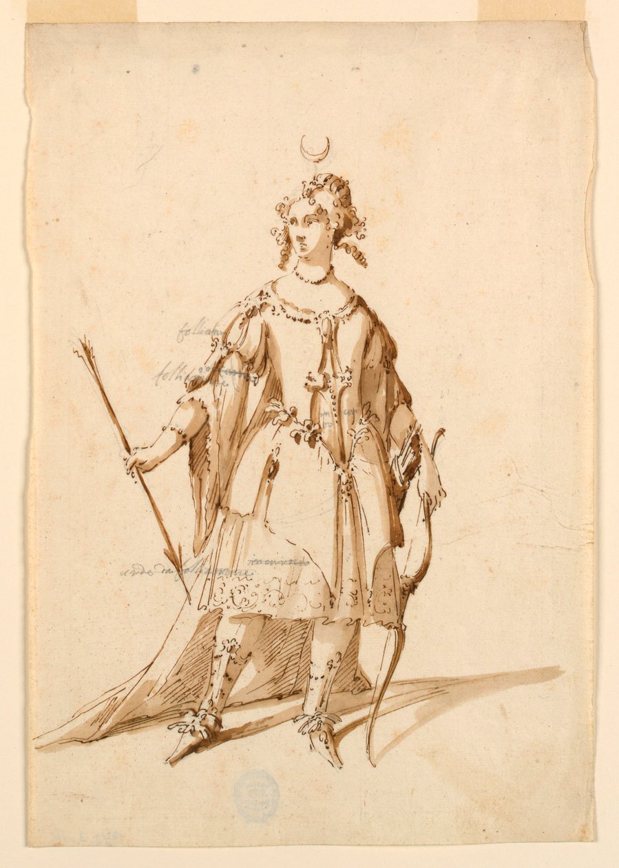 Kostymdesign: Diana för en balett av Unknown artist