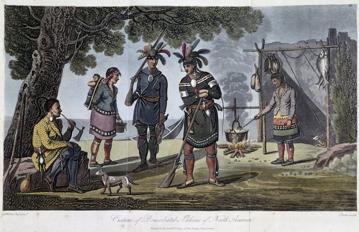 Dräkter av domicilierade indianer i Nordamerika, av Heriot, George (1766-1844) av Unknown artist
