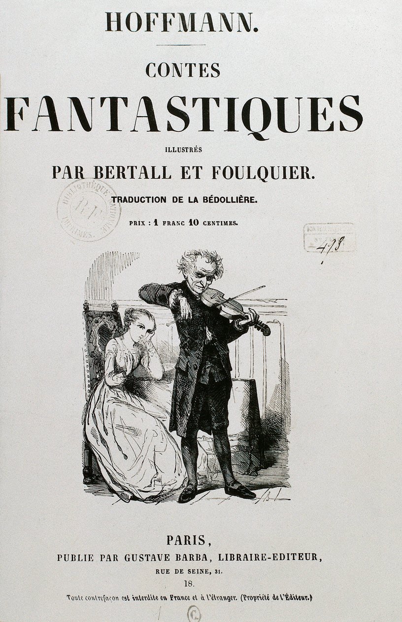 Rådman Krespel (Rat Krespel), omslag till "Les contes fantastiques" av Ernst Theodor Amadeus Hoffmann av Unknown artist