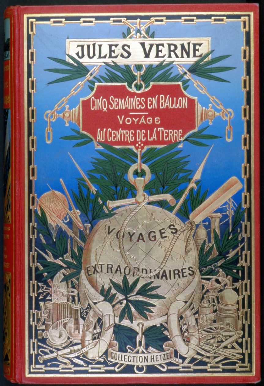 Cover "Fem veckor i en ballong - Resan till jordens centrum" av Jules Verne, red. Hetzel av Unknown artist