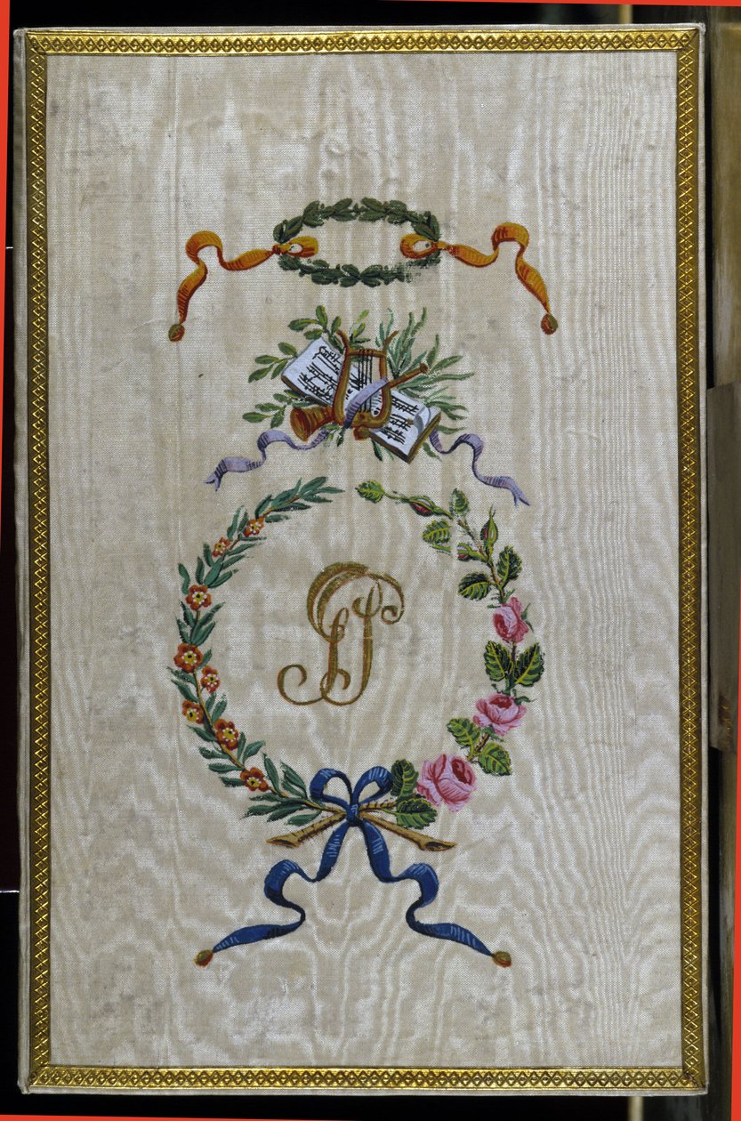 Omslag till librettot "" Medee a Corinthe"" av Giovanni Simone Mayr (Johann Simon Mayr) (1763-1845), som tillhörde den italienska sångerskan Giuditta Pasta (se hans initialer GP) Theatre Carcano 1829 av Unknown artist