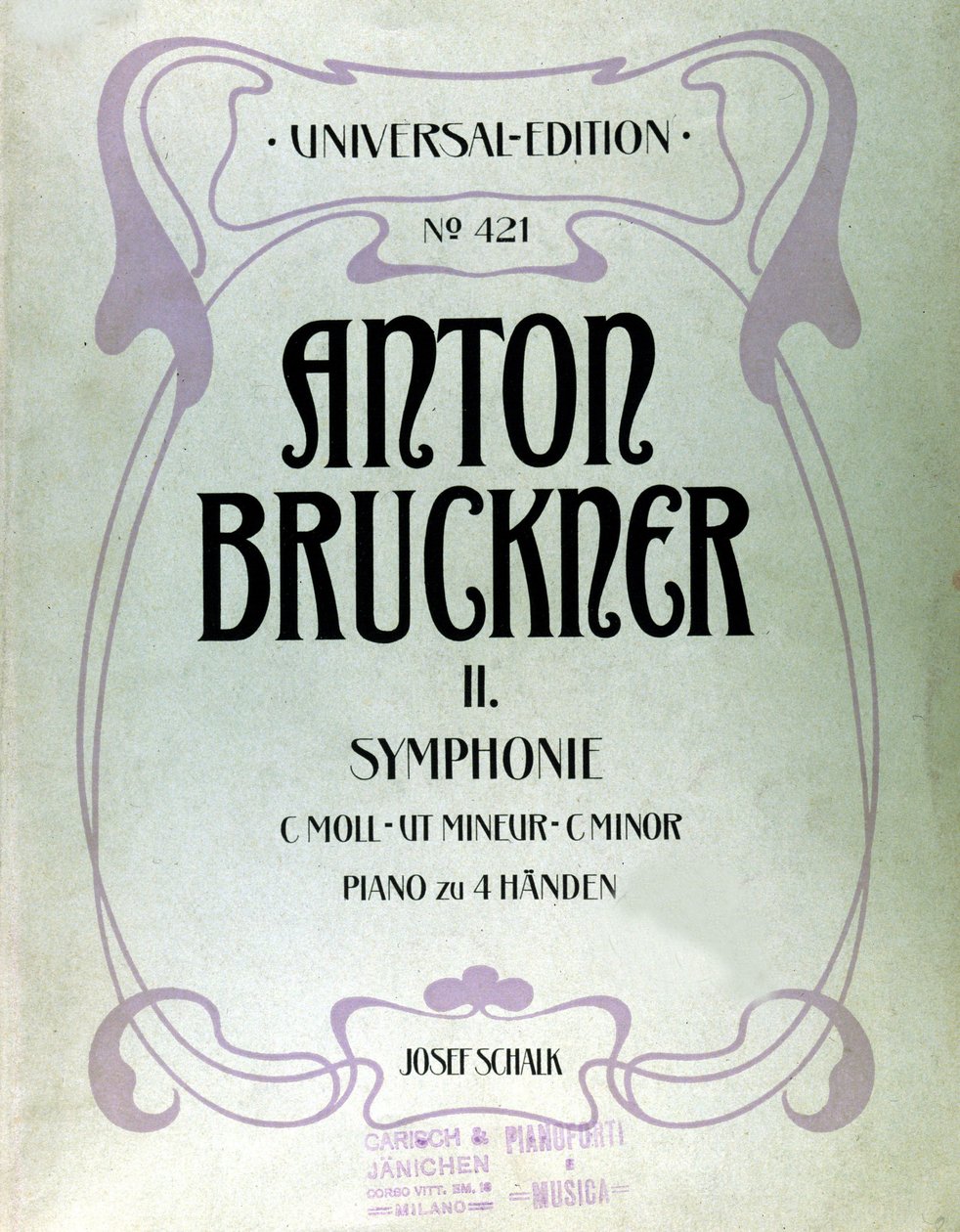 Omslag till partituret till den andra c-mollsymfonin av Anton Bruckner av Unknown artist