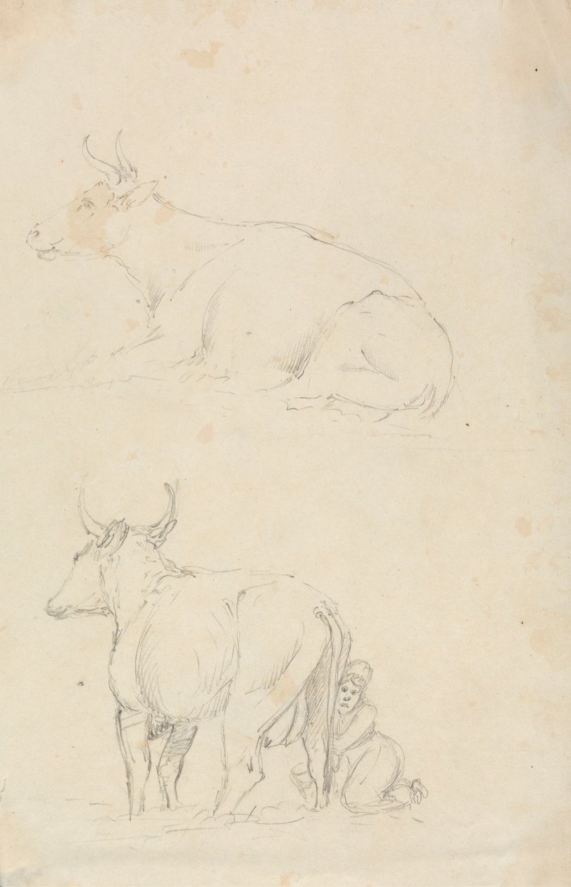 Kor och Milkmaid av Unknown artist