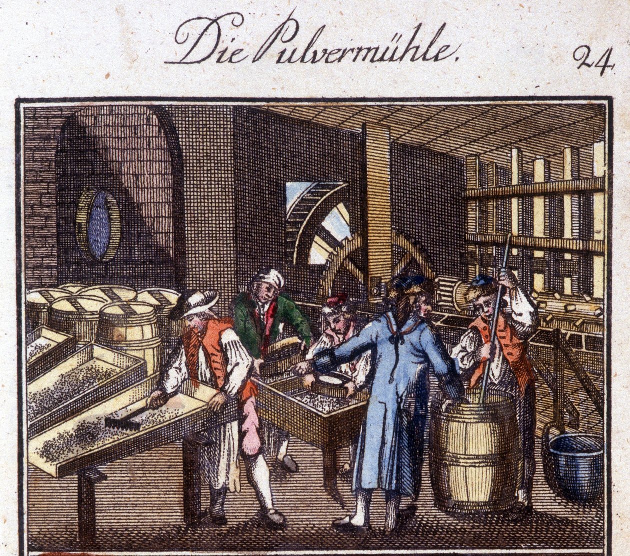 Hantverk: pulvermakaren i sin verkstad. I "" Omfattande beskrivning av konsthantverk och workshops för unga"" av Johan Peter Vue. Ed. Nürnberg, Weigel och Schneider av Unknown artist