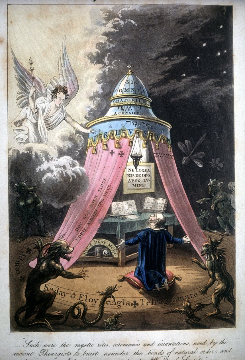 Magisk ceremoni. Bok 1825. Bibl. Morando, Milano. av Unknown artist