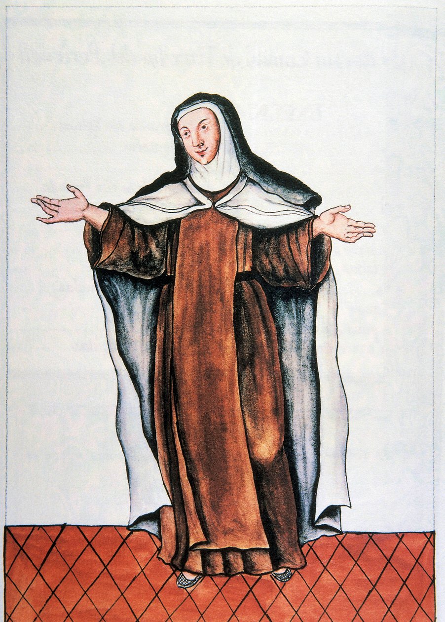 Perus dagliga liv och seder: "" Carmelite dechaussee "" Akvarell hämtad från boken "" Trujillo del Peru "" av Baltasar Martinez Companon y Bajanda, biskop av Trujillo (1782-1785). 1700-talets Madrid. Biblioteca del Palacio Real av Unknown artist