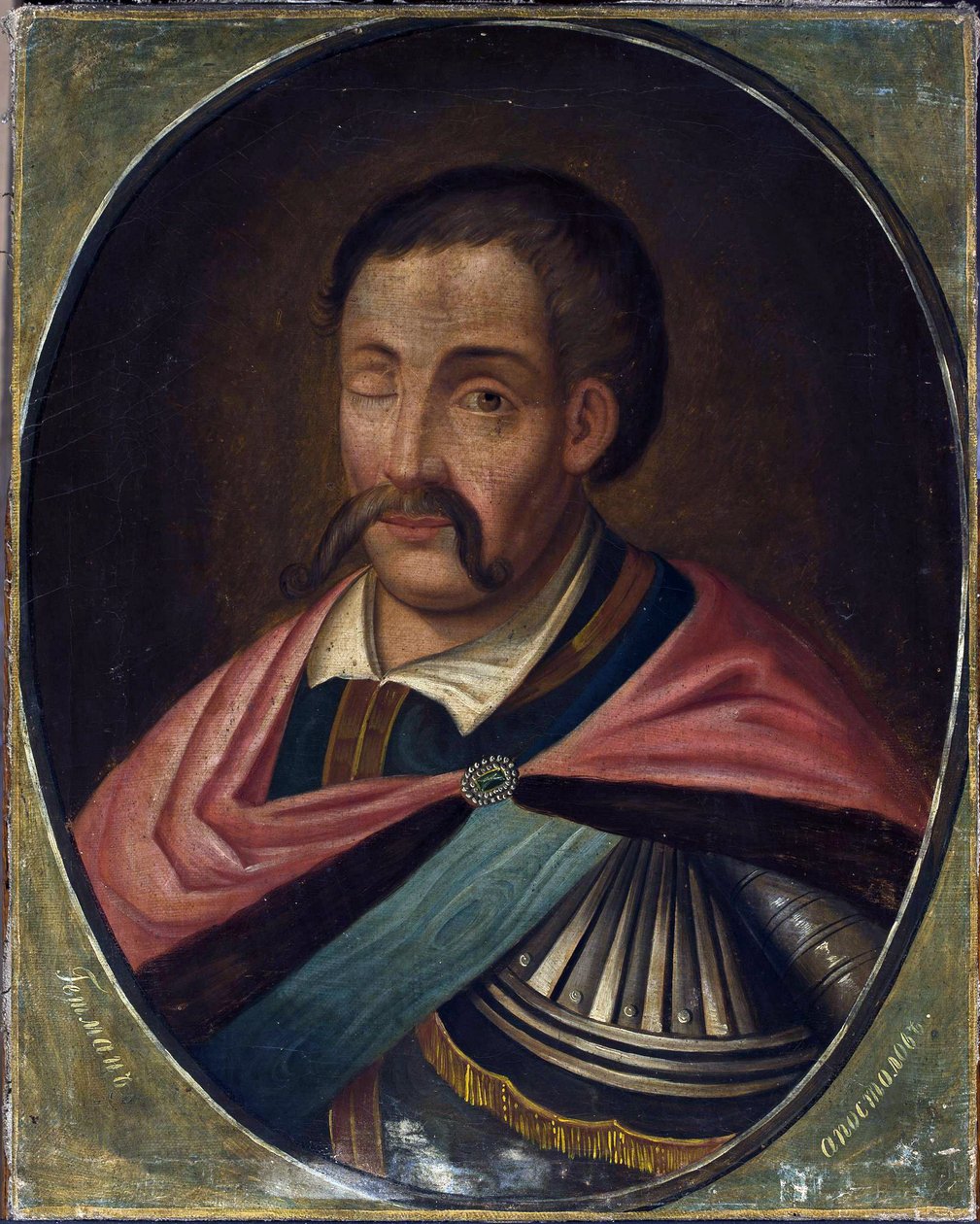 Aposteln Danny - Porträtt av hetman Danny aposteln (1654-1734), Anonym. Olja på duk, storlek: 67x53, tidigt 1700-tal, Narodowe Museum, Warszawa av Unknown artist