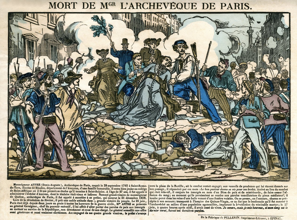 Denis Auguste Affres, ärkebiskop av Paris, död av Unknown artist