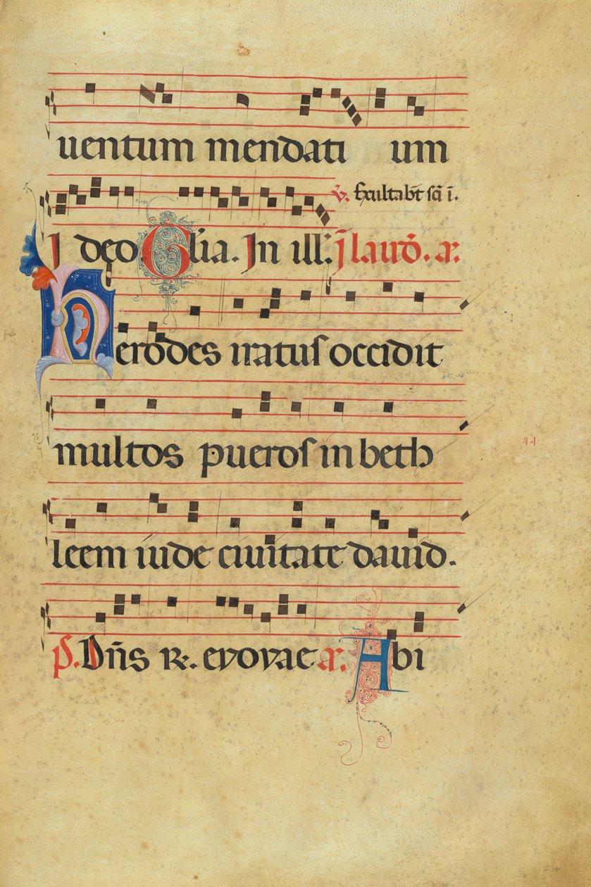Dekorerat Initial H av Unknown artist