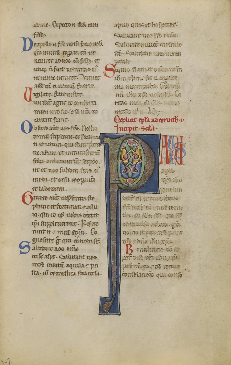 Dekorerad initial P av Unknown artist