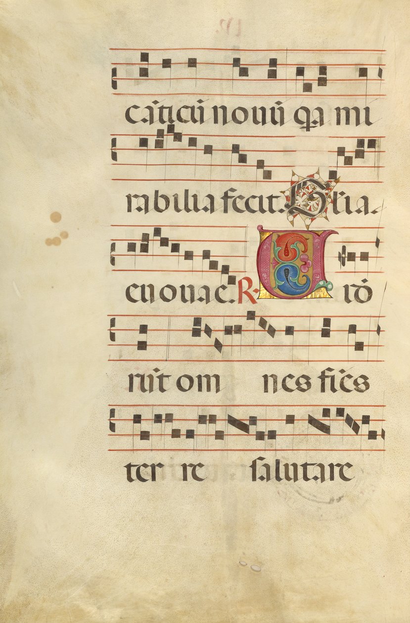 Dekorerat Initial V av Unknown artist