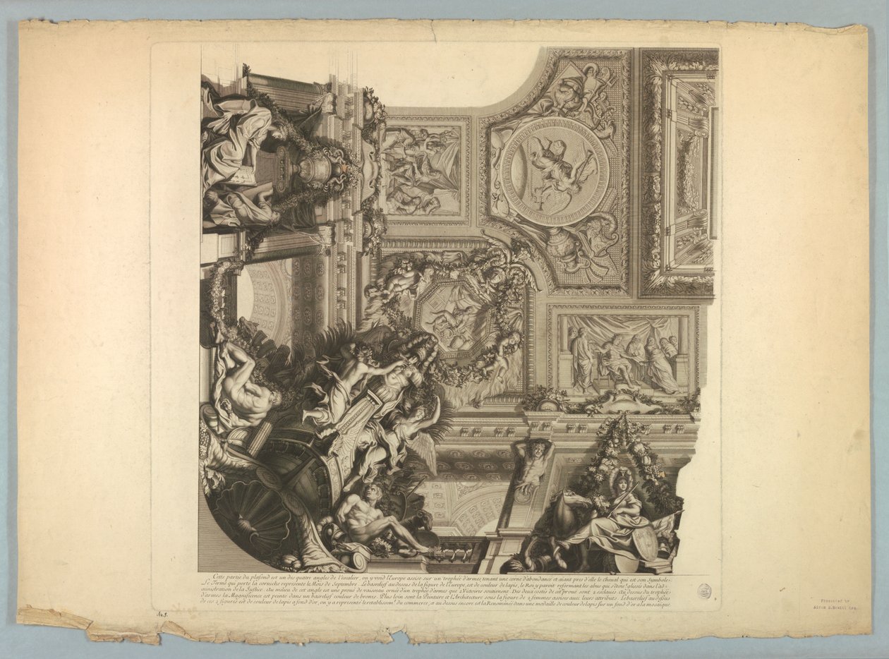 Dekorationer av Lebrun och Mignard på slottet i Versailles av Unknown artist