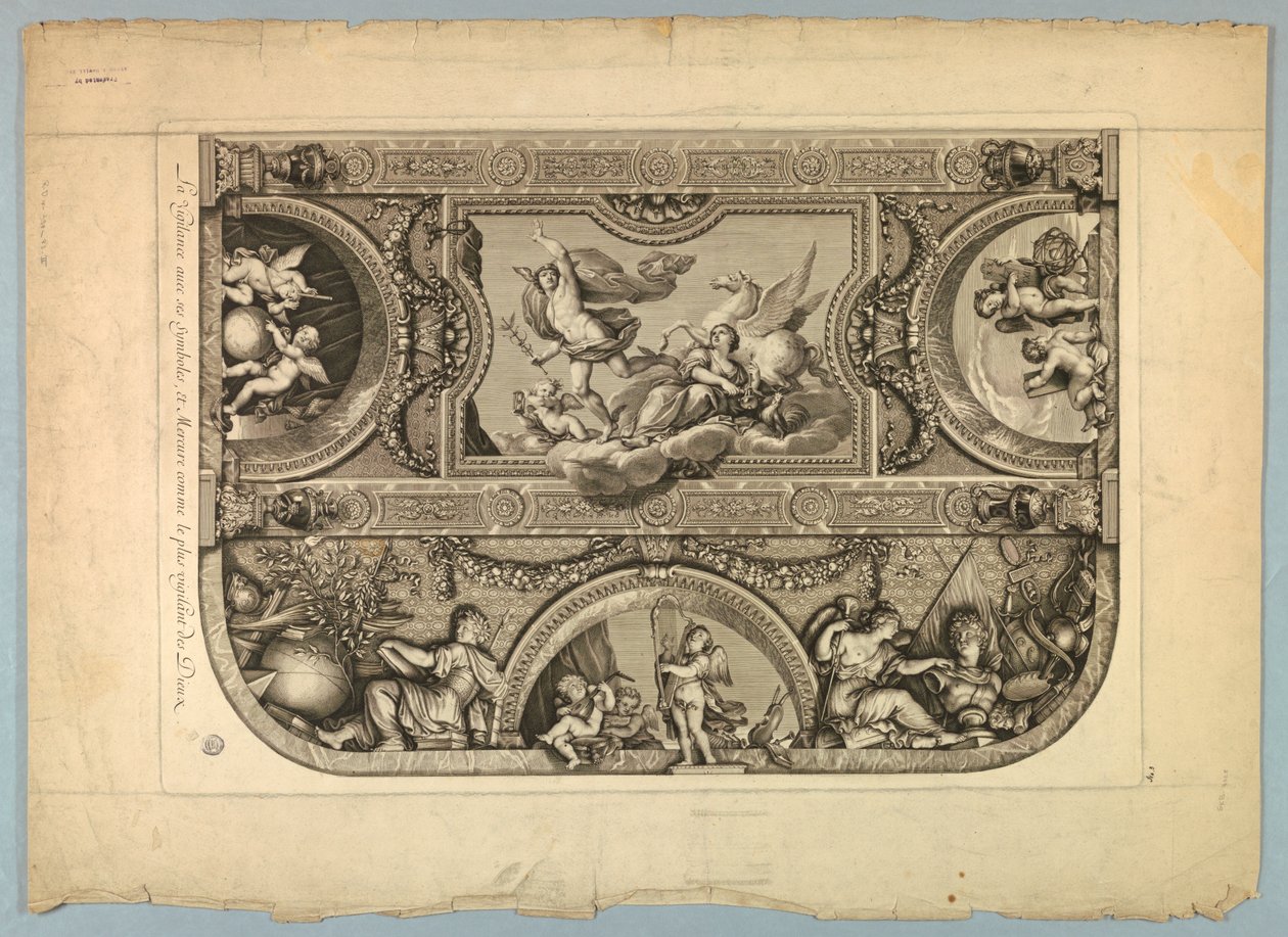 Dekorationer av LeBrun och Mignard på slottet i Versailles av Unknown artist