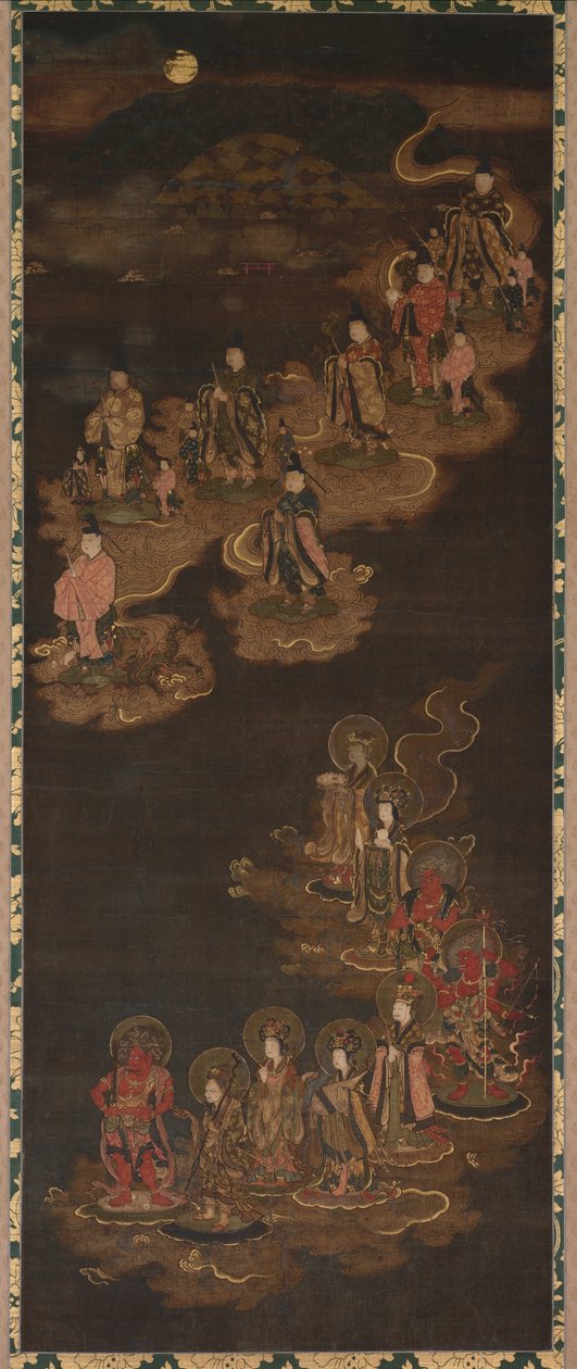 Nedstigning från de nio armaturerna och de sju stjärnorna vid Kasuga av Unknown artist