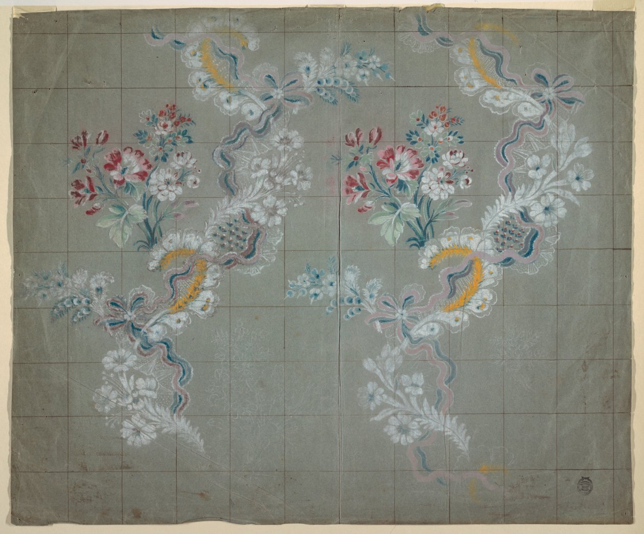Design för Silk Brocade av Unknown artist