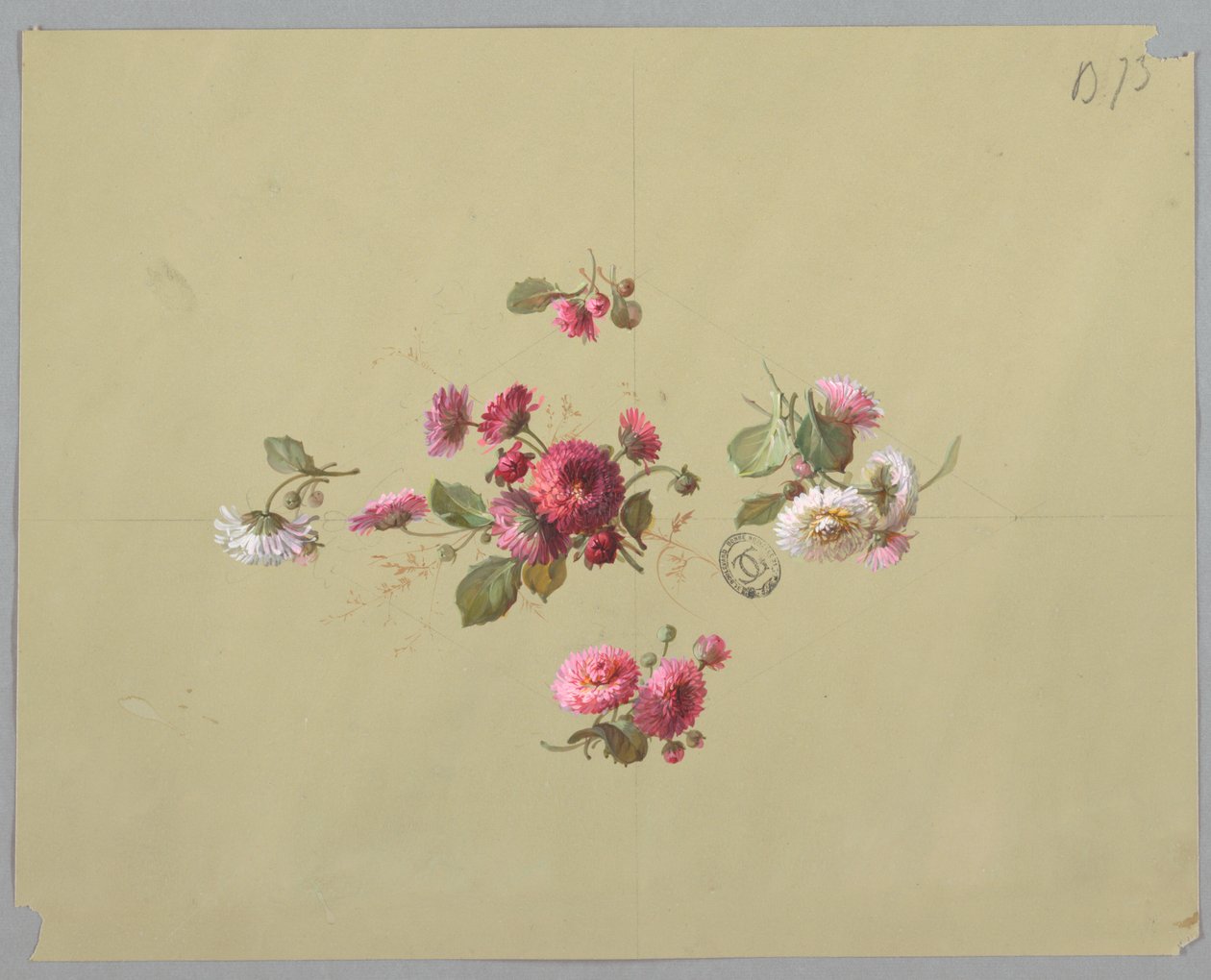 Design för tapeter och textilier: Blommor av Unknown artist