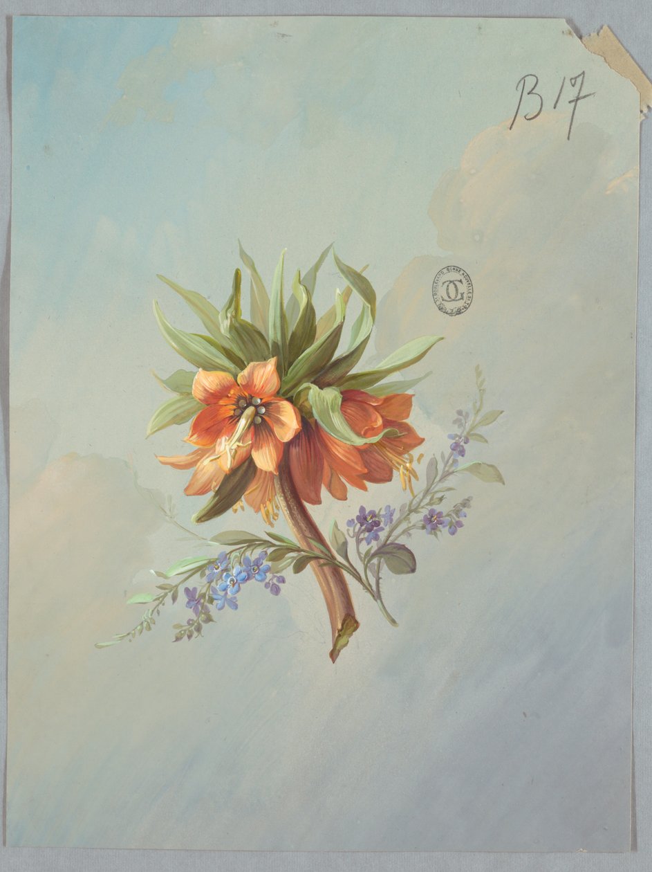 Design för tapeter och textilier: Blommor av Unknown artist