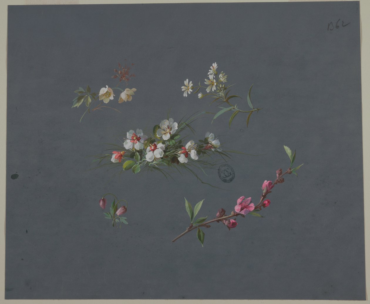 Design för tapeter och textilier: Blommor av Unknown artist