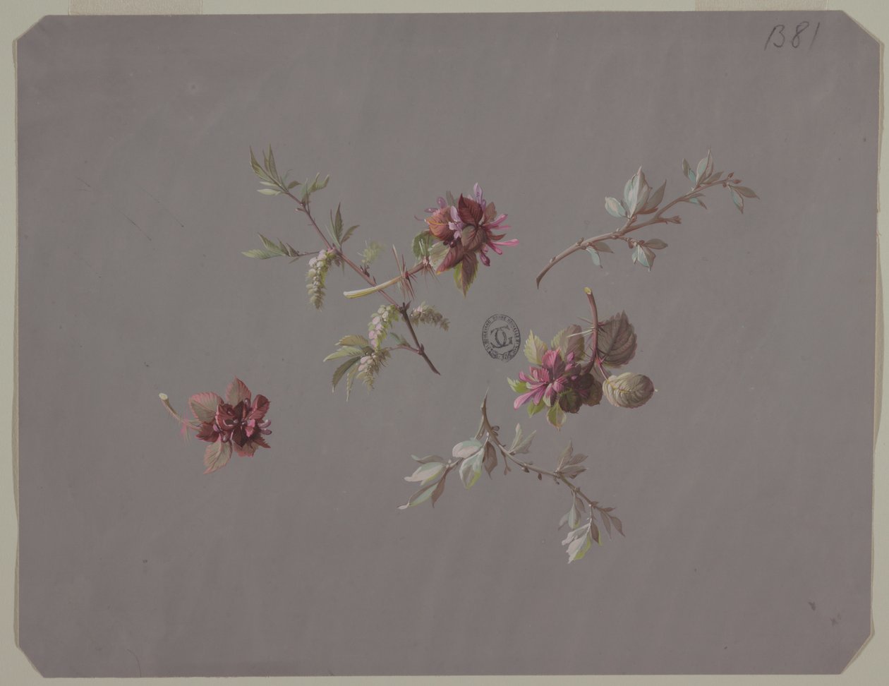 Design för tapeter och textilier: Blommor av Unknown artist