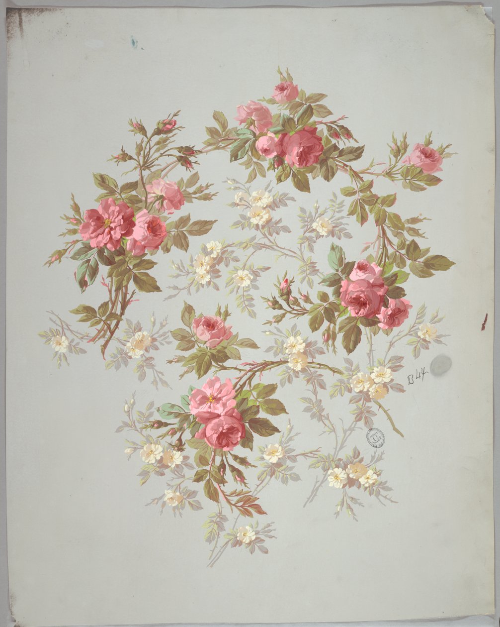 Design för tapeter och textilier: Blommor av Unknown artist