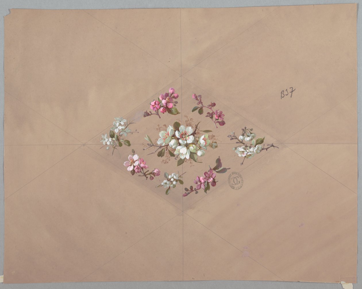 Design för tapeter och textilier: Blommor av Unknown artist