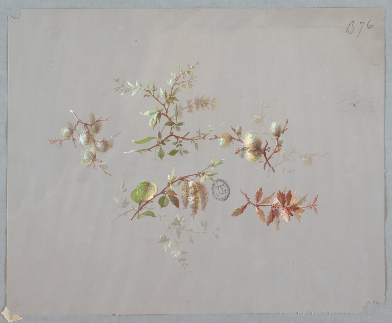 Design för tapeter och textilier: Blommor av Unknown artist