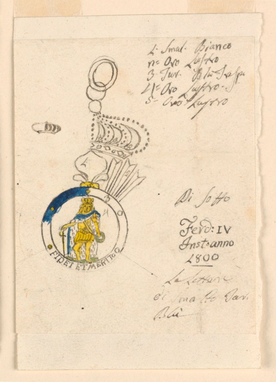 Design för ett märke av den sicilianska militärorden av Unknown artist