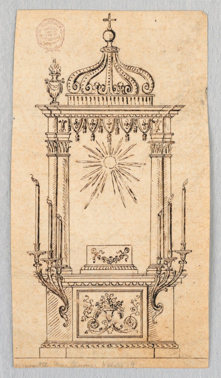 Design för en Baldacchino för värdens utställning av Unknown artist